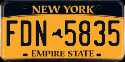 NY license plate FDN5835