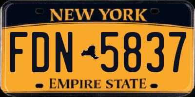 NY license plate FDN5837