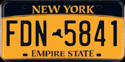 NY license plate FDN5841