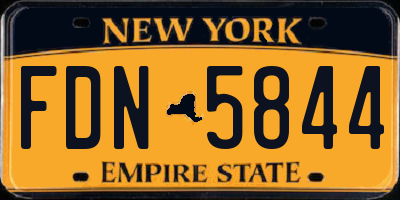 NY license plate FDN5844