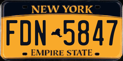 NY license plate FDN5847