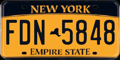 NY license plate FDN5848