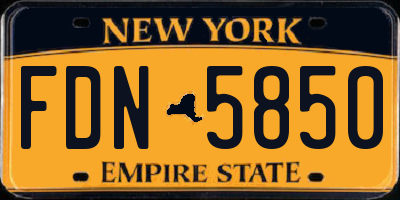 NY license plate FDN5850