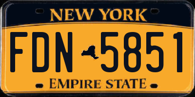 NY license plate FDN5851