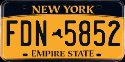 NY license plate FDN5852