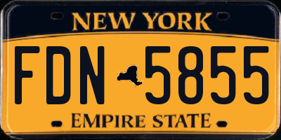 NY license plate FDN5855