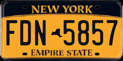 NY license plate FDN5857