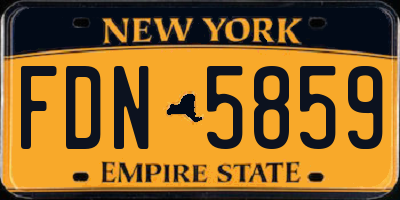 NY license plate FDN5859