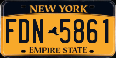 NY license plate FDN5861