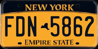 NY license plate FDN5862