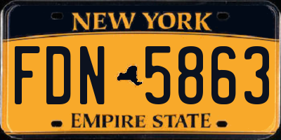 NY license plate FDN5863