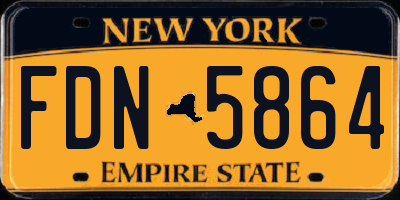 NY license plate FDN5864