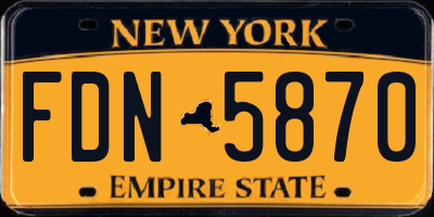 NY license plate FDN5870