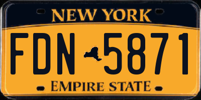 NY license plate FDN5871