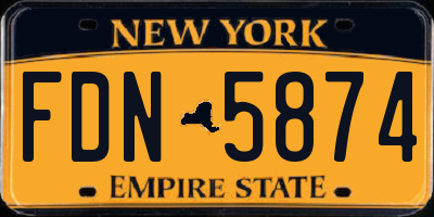 NY license plate FDN5874