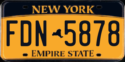 NY license plate FDN5878
