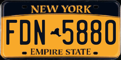 NY license plate FDN5880
