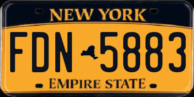 NY license plate FDN5883