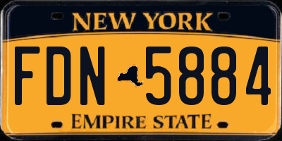 NY license plate FDN5884