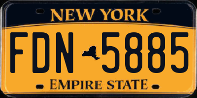 NY license plate FDN5885