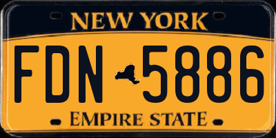 NY license plate FDN5886