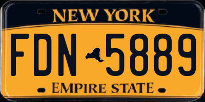 NY license plate FDN5889