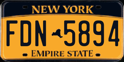 NY license plate FDN5894