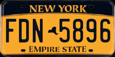 NY license plate FDN5896