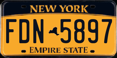 NY license plate FDN5897