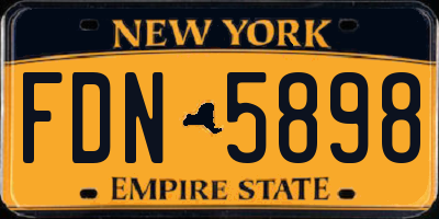 NY license plate FDN5898