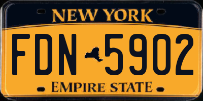 NY license plate FDN5902