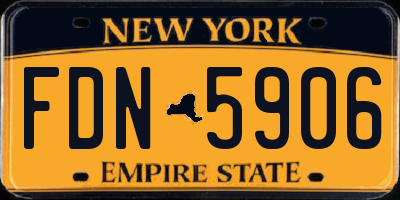 NY license plate FDN5906