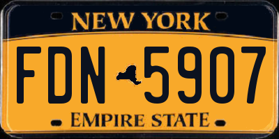 NY license plate FDN5907