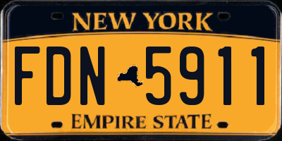 NY license plate FDN5911