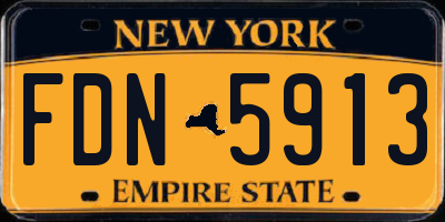 NY license plate FDN5913