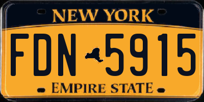 NY license plate FDN5915