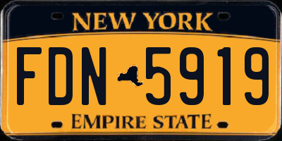 NY license plate FDN5919