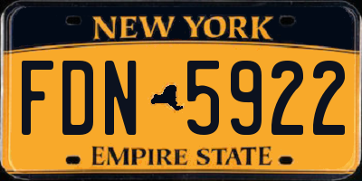 NY license plate FDN5922