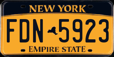 NY license plate FDN5923