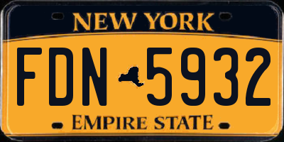 NY license plate FDN5932