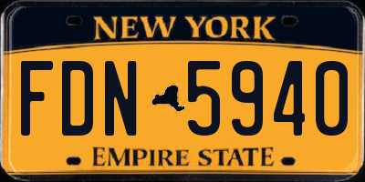 NY license plate FDN5940