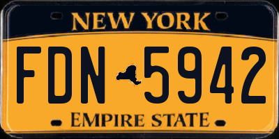 NY license plate FDN5942