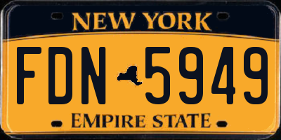 NY license plate FDN5949