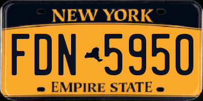 NY license plate FDN5950