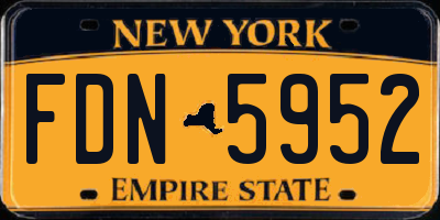 NY license plate FDN5952