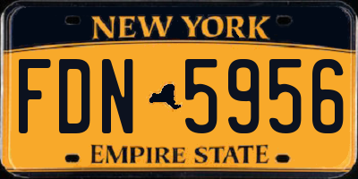 NY license plate FDN5956