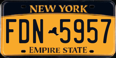 NY license plate FDN5957