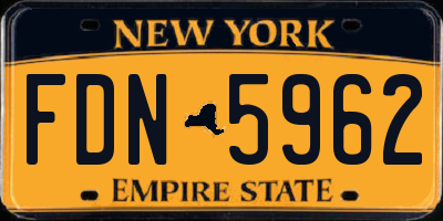NY license plate FDN5962
