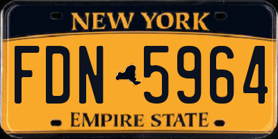 NY license plate FDN5964