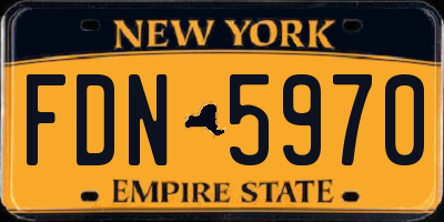 NY license plate FDN5970
